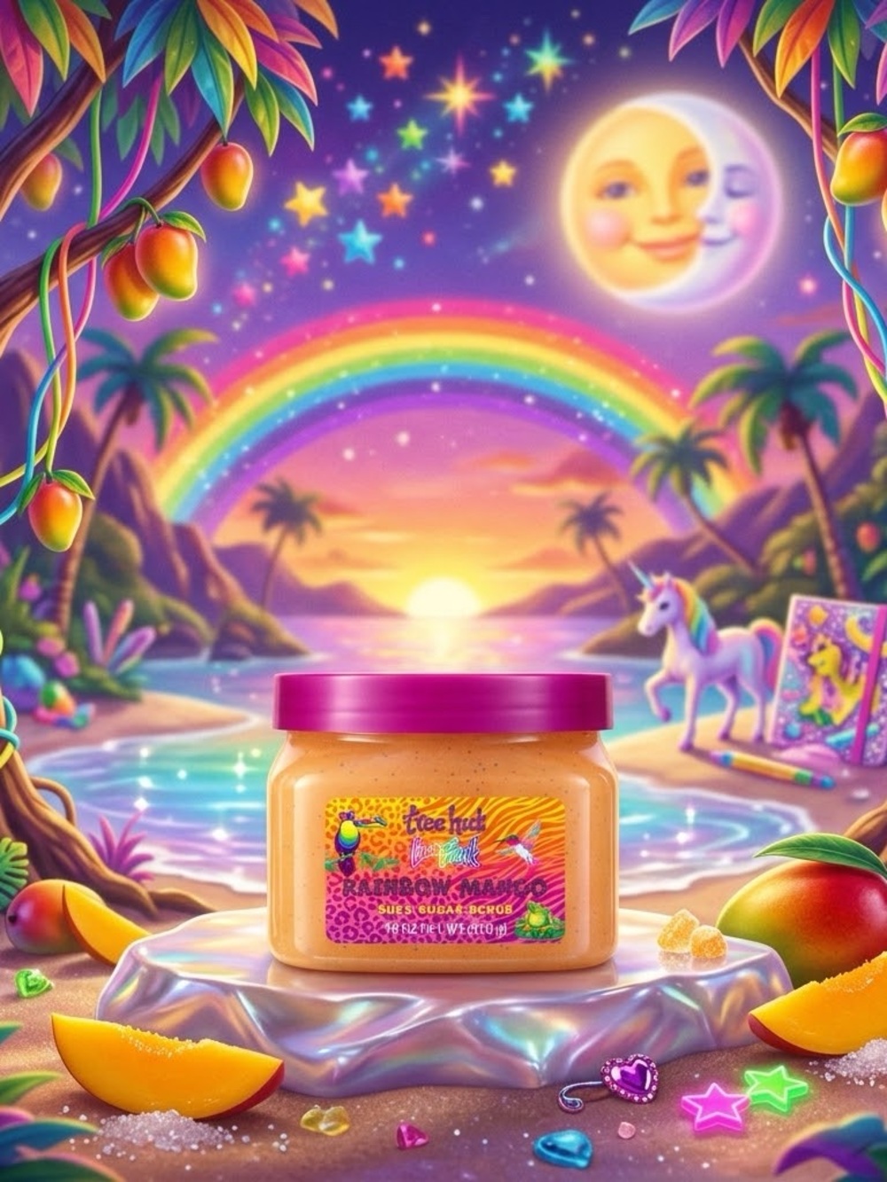 LISA FRANK X TREE HUT RAINBOW MANGO SHEA SUGAR SCRUB